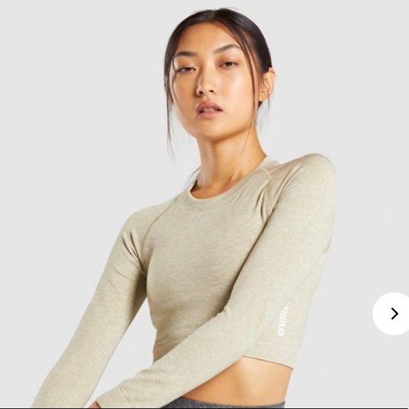 Gymshark Tops - gymshark adapt marl seamless long sleeve crop top